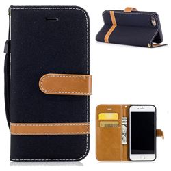 Jeans Cowboy Denim Leather Wallet Case for iPhone 8 / 7 8G 7G(4.7 inch) - Black
