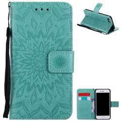 Embossing Sunflower Leather Wallet Case for iPhone 8 / 7 8G 7G(4.7 inch) - Green