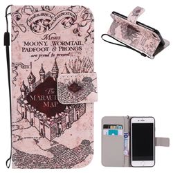 Castle The Marauders Map PU Leather Wallet Case for iPhone 8 / 7 8G 7G(4.7 inch)