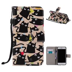 Cute Kitten Cat PU Leather Wallet Case for iPhone 8 / 7 8G 7G(4.7 inch)