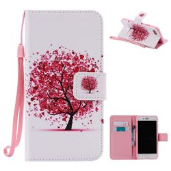 Colored Red Tree PU Leather Wallet Case for iPhone 8 / 7 8G 7G(4.7 inch)