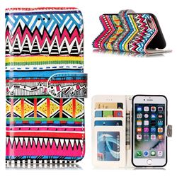 Tribal Pattern 3D Relief Oil PU Leather Wallet Case for iPhone 8 / 7 (4.7 inch)