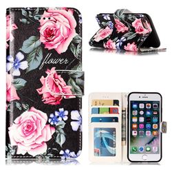 Peony 3D Relief Oil PU Leather Wallet Case for iPhone 8 / 7 (4.7 inch)