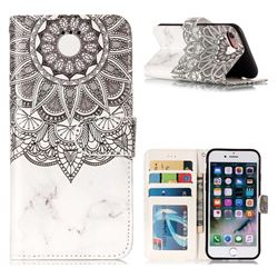 Marble Mandala 3D Relief Oil PU Leather Wallet Case for iPhone 8 / 7 (4.7 inch)