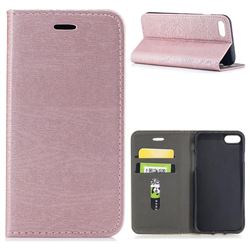 Tree Bark Pattern Automatic suction Leather Wallet Case for iPhone 8 / 7 (4.7 inch) - Rose Gold