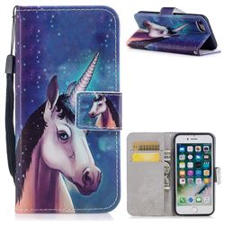 Blue Unicorn PU Leather Wallet Case for iPhone 8 / 7 (4.7 inch)