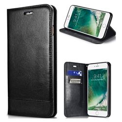 Magnetic Suck Stitching Slim Leather Wallet Case for iPhone 8 / 7 (4.7 inch) - Black