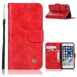 Luxury Retro Leather Wallet Case for iPhone 8 / 7 (4.7 inch) - Red