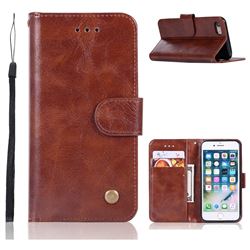 Luxury Retro Leather Wallet Case for iPhone 8 / 7 (4.7 inch) - Brown