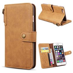 Retro Luxury Cowhide Leather Wallet Case Brown