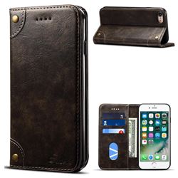 Suteni Retro Classic Minimalist PU Leather Wallet Phone Case for iPhone 8 / 7 (4.7 inch) - Dark Gray