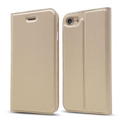 Ultra Slim Card Magnetic Automatic Suction Leather Wallet Case for iPhone 8 / 7 (4.7 inch) - Champagne