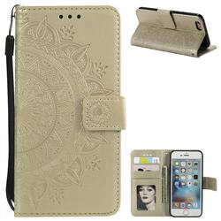 Intricate Embossing Datura Leather Wallet Case for iPhone 8 / 7 (4.7 inch) - Golden