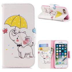 Umbrella Elephant Leather Wallet Case for iPhone 8 / 7 (4.7 inch)