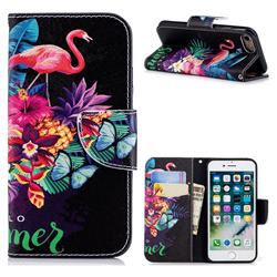 Flowers Flamingos Leather Wallet Case for iPhone 8 / 7 (4.7 inch)