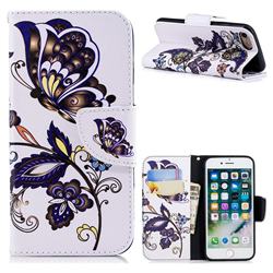 Butterflies and Flowers Leather Wallet Case for iPhone 8 / 7 (4.7 inch)