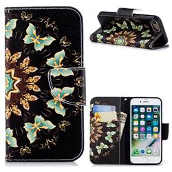 Circle Butterflies Leather Wallet Case for iPhone 8 / 7 (4.7 inch)