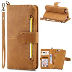 Retro Multi-functional Detachable Leather Wallet Phone Case for iPhone 8 / 7 (4.7 inch) - Brown