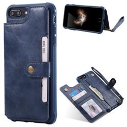 Retro Aristocratic Demeanor Anti-fall Leather Phone Back Cover for iPhone 8 / 7 (4.7 inch) - Blue