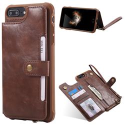 Retro Aristocratic Demeanor Anti-fall Leather Phone Back Cover for iPhone 8 / 7 (4.7 inch) - Coffee