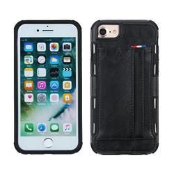 Luxury Shatter-resistant Leather Coated Card Phone Case for iPhone 8 / 7 (4.7 inch) - Black