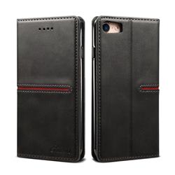 Suteni Slim Magnet Leather Wallet Flip Cover for iPhone 8 / 7 (4.7 inch) - Black