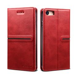 Suteni Slim Magnet Leather Wallet Flip Cover for iPhone 8 / 7 (4.7 inch) - Red