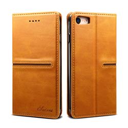 Suteni Slim Magnet Leather Wallet Flip Cover for iPhone 8 / 7 (4.7 inch) - Khaki