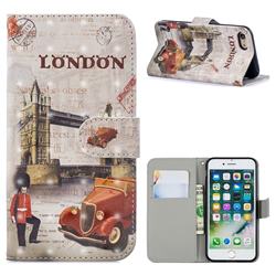 Retro London 3D Painted Leather Phone Wallet Case for iPhone 8 / 7 (4.7 inch)
