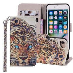 Leopard 3D Painted Leather Phone Wallet Case Cover for iPhone 8 / 7 (4.7 inch)