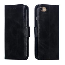Retro Classic Calf Pattern Leather Wallet Phone Case for iPhone 8 / 7 (4.7 inch) - Black