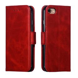 Retro Classic Calf Pattern Leather Wallet Phone Case for iPhone 8 / 7 (4.7 inch) - Red