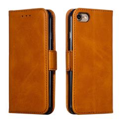 Retro Classic Calf Pattern Leather Wallet Phone Case for iPhone 8 / 7 (4.7 inch) - Yellow