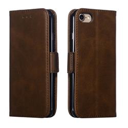 Retro Classic Calf Pattern Leather Wallet Phone Case for iPhone 8 / 7 (4.7 inch) - Brown