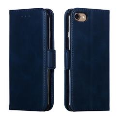 Retro Classic Calf Pattern Leather Wallet Phone Case for iPhone 8 / 7 (4.7 inch) - Blue