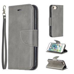 Classic Sheepskin PU Leather Phone Wallet Case for iPhone 8 / 7 (4.7 inch) - Gray
