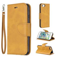Classic Sheepskin PU Leather Phone Wallet Case for iPhone 8 / 7 (4.7 inch) - Yellow