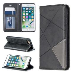 Prismatic Slim Magnetic Sucking Stitching Wallet Flip Cover for iPhone 8 / 7 (4.7 inch) - Black