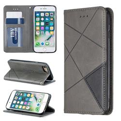Prismatic Slim Magnetic Sucking Stitching Wallet Flip Cover for iPhone 8 / 7 (4.7 inch) - Gray