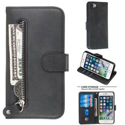 Retro Luxury Zipper Leather Phone Wallet Case for iPhone 8 / 7 (4.7 inch) - Black