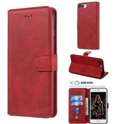 Retro Calf Matte Leather Wallet Phone Case for iPhone 8 / 7 (4.7 inch) - Red