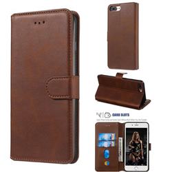 Retro Calf Matte Leather Wallet Phone Case for iPhone 8 / 7 (4.7 inch) - Brown