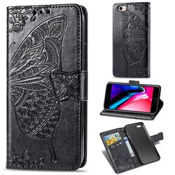 Embossing Mandala Flower Butterfly Leather Wallet Case for iPhone 8 / 7 (4.7 inch) - Black