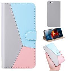 Tricolour Stitching Wallet Flip Cover for iPhone 8 / 7 (4.7 inch) - Gray