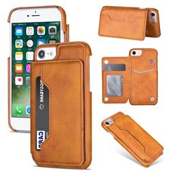 Luxury Magnetic Double Buckle Leather Phone Case for iPhone 8 / 7 (4.7 inch) - Brown