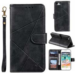 Embossing Geometric Leather Wallet Case for iPhone 8 / 7 (4.7 inch) - Black