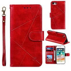 Embossing Geometric Leather Wallet Case for iPhone 8 / 7 (4.7 inch) - Red