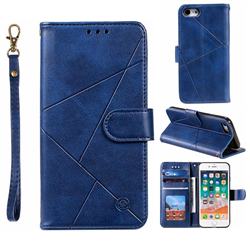 Embossing Geometric Leather Wallet Case for iPhone 8 / 7 (4.7 inch) - Blue