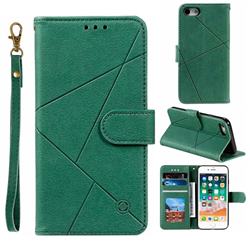 Embossing Geometric Leather Wallet Case for iPhone 8 / 7 (4.7 inch) - Green
