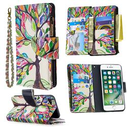 The Tree of Life Binfen Color BF03 Retro Zipper Leather Wallet Phone Case for iPhone 8 / 7 (4.7 inch)